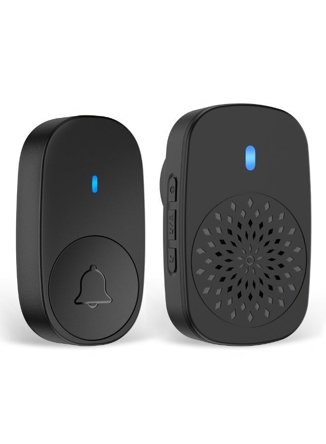 Chabeia Doorbell kit, plug-in receiver with a 1050-foot range, 5 volume levels, 38 ringtones, LED flashing light, easy to install and use（Black） - Image 2